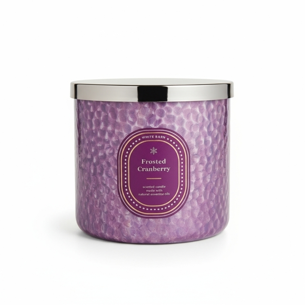Bath and Body Works Three Wick Candle Frosted Cranberry BBW